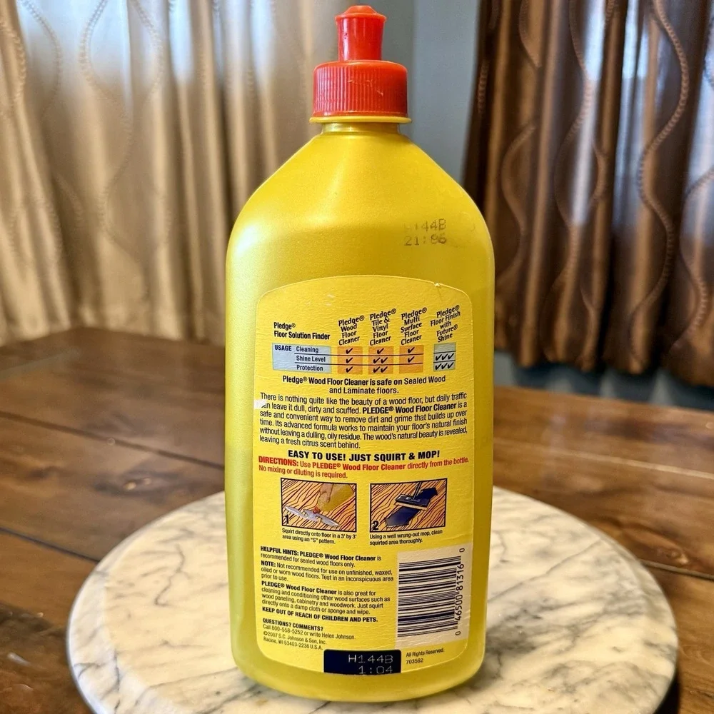 VTG‎ 2007 Johnson Pledge Floor Care Wood Floor Cleaner Citrus Scent 27oz ~ READ